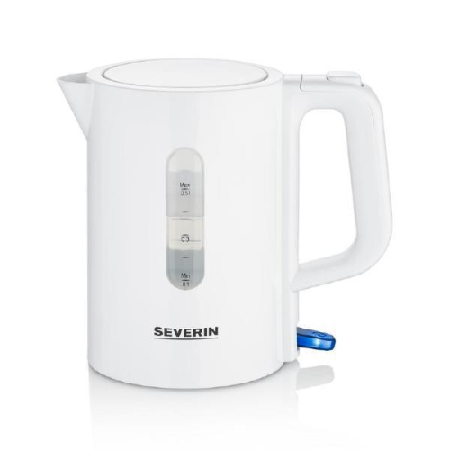 SEVERIN WK3462 BOLLITORE DA VIAGGIO 0,5 LT 1100W CON FILTRO ANTICALCARE LAVABILE 2 TAZZE E 2 CUCCHIAI BIANCO